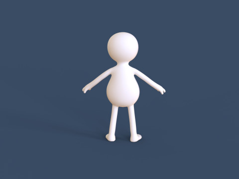 Stickman 02 Rigged Low Poly 3Dモデル