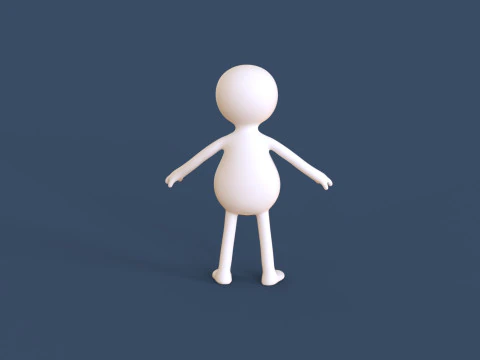 Stickman 02 リグ付きローポリ 3Dモデル