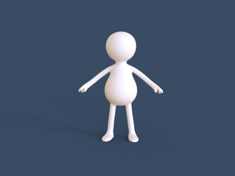 Stickman 02 Rigged Low Poly 3Dモデル