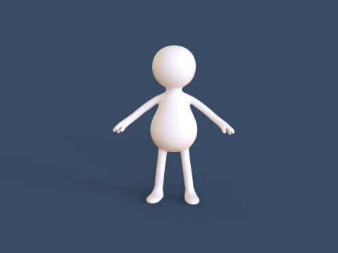 Stickman 02 リグ付きローポリ 3Dモデル