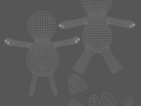 Stickman 02 リグ付きローポリ 3Dモデル