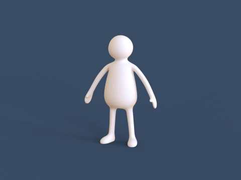 Çöp Adam 03 Arma Düşük Poli 3D Model