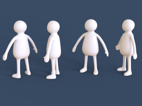 Stickman 03 Rigged Low Poly Modelo 3D