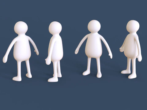 Stickman 03 Rigged Low Poly 3D Model