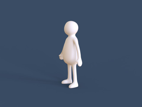 Stickman 03 Rigged Low Poly Modelo 3D