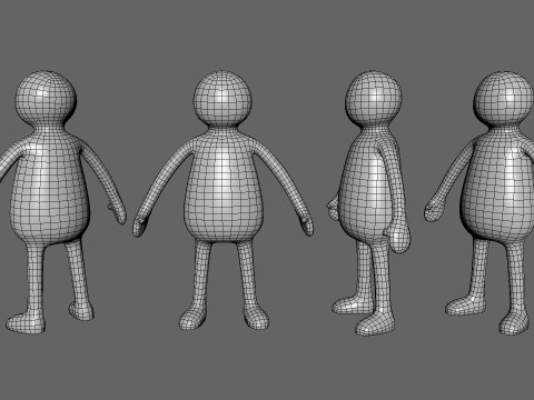 Stickman 03 Rigged Low Poly Modelo 3D
