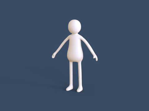 Stickman 04 Rigged Low Poly Modelo 3D
