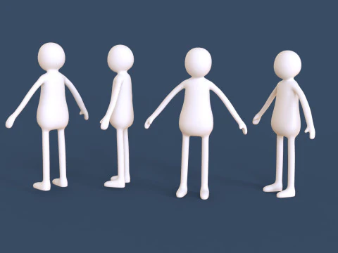 Stickman 04 Rigged Low Poly 3D Model
