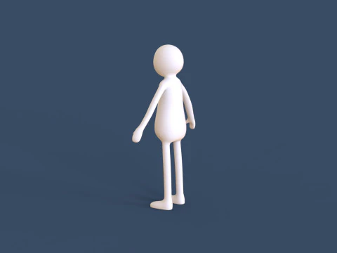 Stickman 04 Rigged Low Poly 3D Model