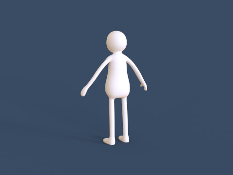 Stickman 04 Rigged Low Poly 3D मॉडल