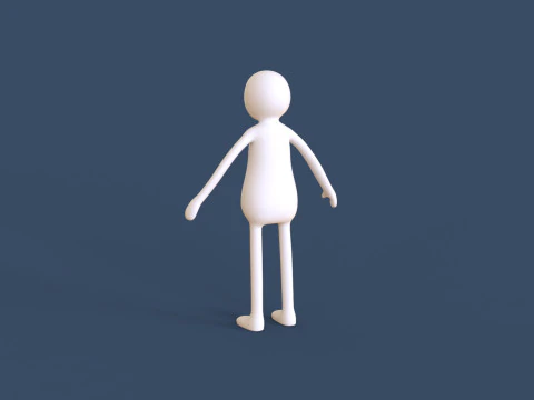 Stickman 04 Rigged Low Poly 3D Model