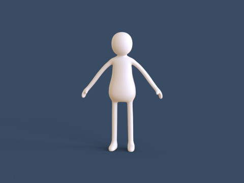 Stickman 04 Rigged Low Poly 3D मॉडल