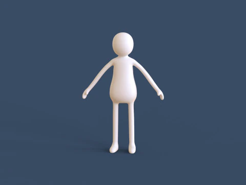 Stickman 04 Rigged Low Poly 3D Model