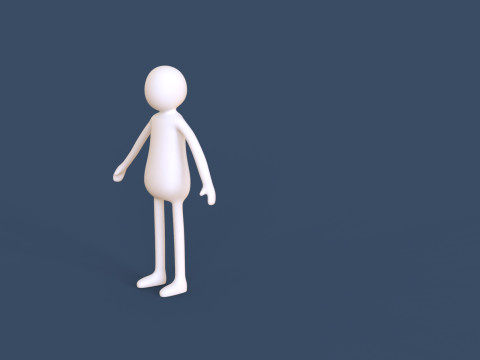 Stickman 04 Rigged Low Poly 3D मॉडल