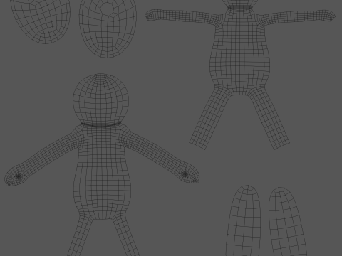 Stickman 04 Rigged Low Poly 3D मॉडल