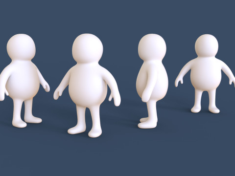 Stickman 05 Rigged Low Poly 3Dモデル