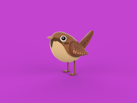 Stylized Cute - Sparrow Bird 3Dモデル