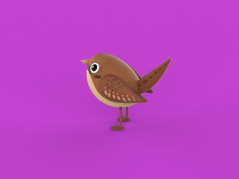 Stylized Cute - Sparrow Bird Modèle 3D