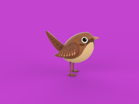 Stylized Cute - Sparrow Bird Modèle 3D
