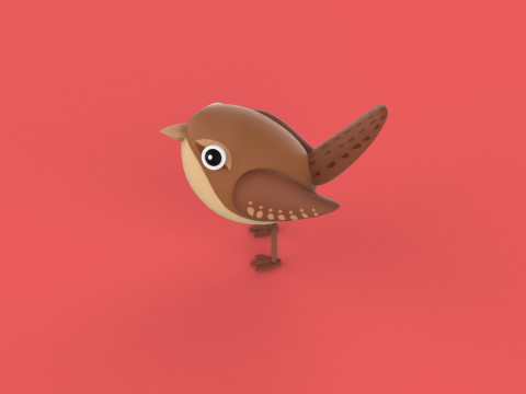 Stylized Cute - Wren Bird 3Dモデル