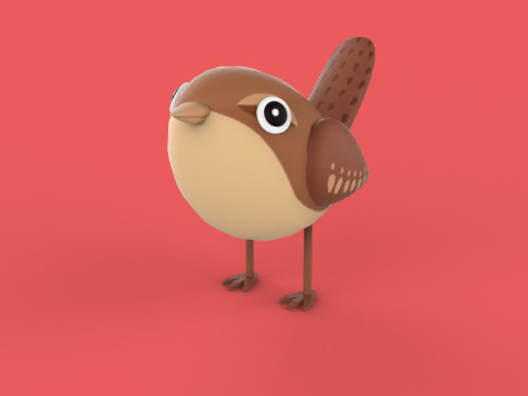 Stylized Cute - Wren Bird 3Dモデル