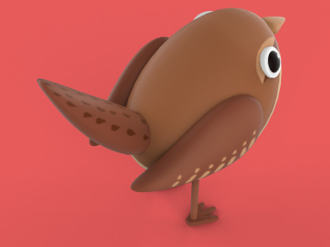 Stylized Cute - Wren Bird 3Dモデル