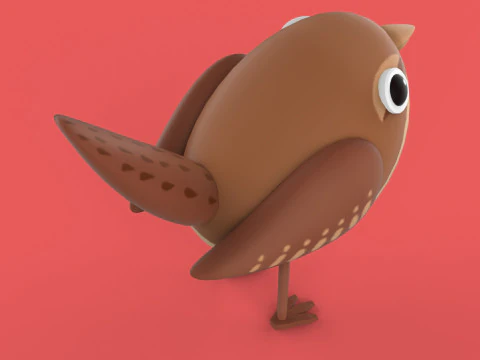 Stylized Cute - Wren Bird 3D Model