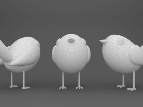 Stylized Cute - Wren Bird 3D Model