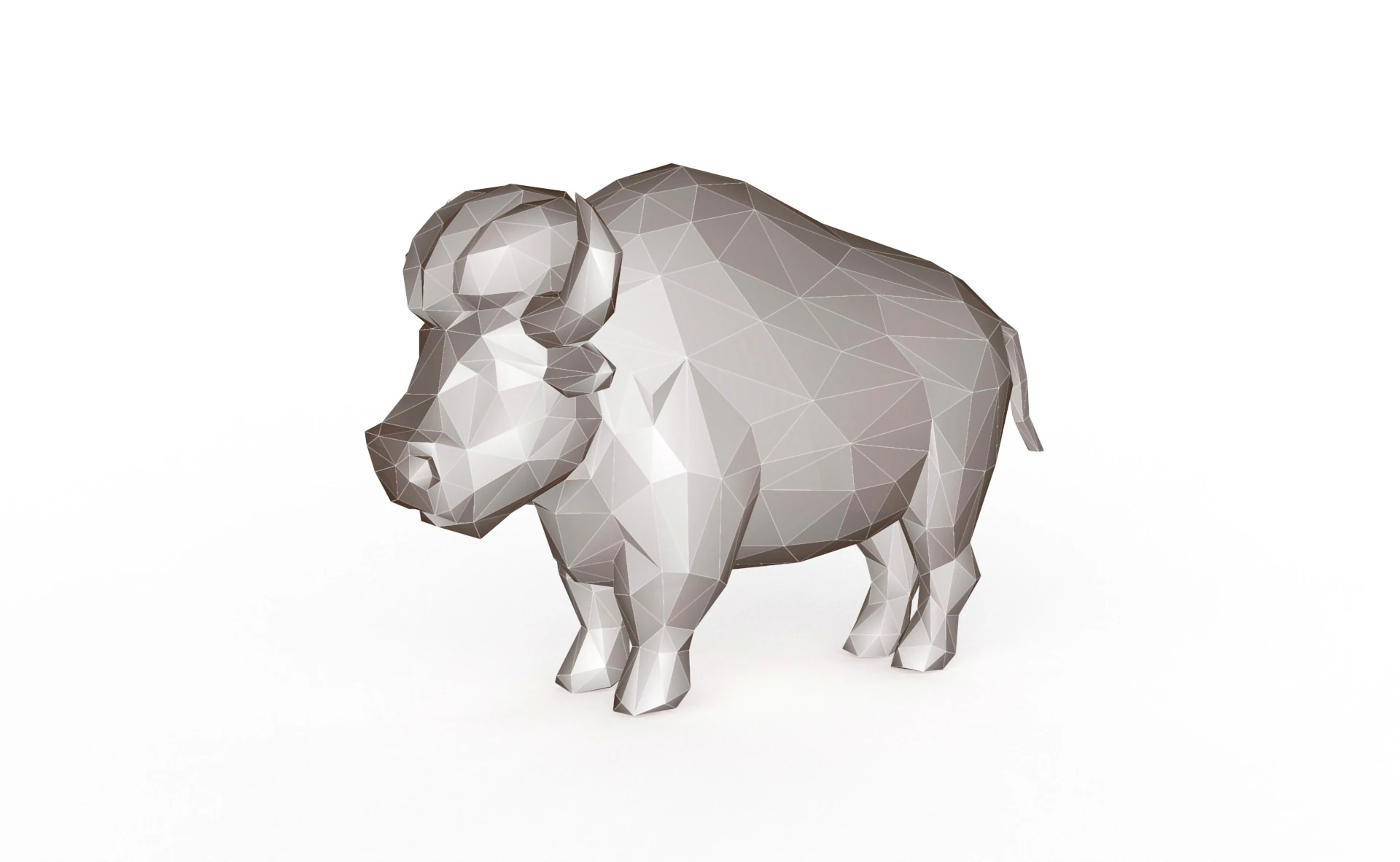 Bull Low Poly 3D Model .c4d .max .obj .3ds .fbx .stl .blend 