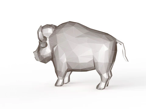 Bull Low Poly 3D Model