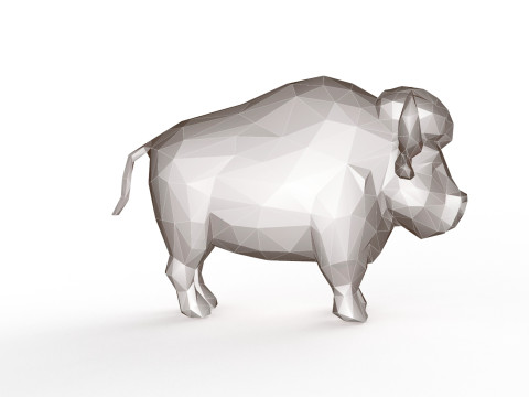 Bull Low Poly Modello 3D