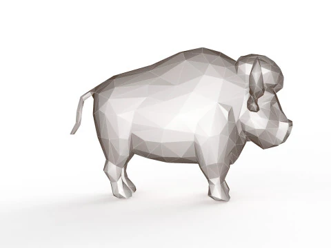Bull Low Poly 3D Model