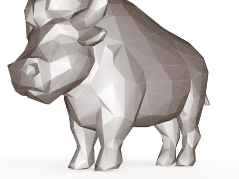 Bull Low Poly 3D Model