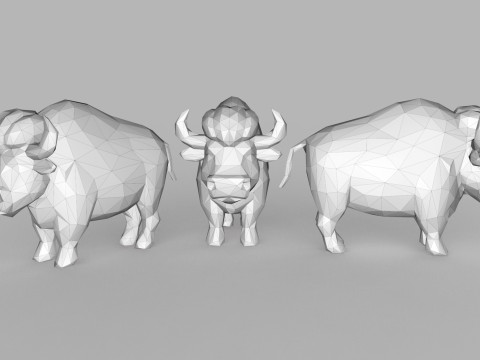 Bull Low Poly Modello 3D