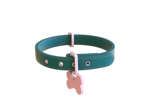Cartoon Pet Collar v002 3D Model