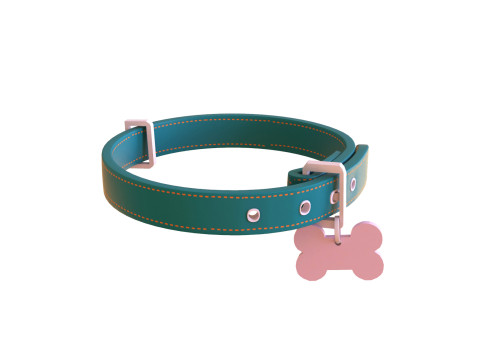 Cartoon Pet Collar v002 3D Model