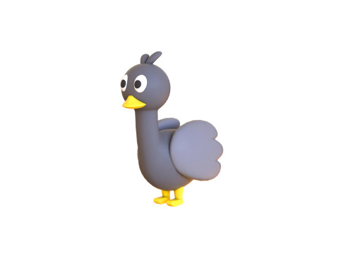 Cartoon Goose Cute 3D Model
