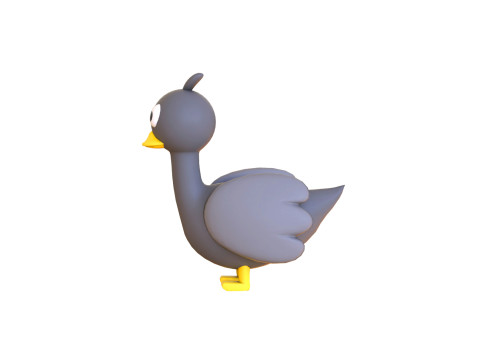 Cartoon Goose Cute 3D Model