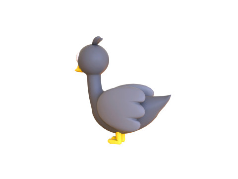 Cartoon Goose Cute 3D Model