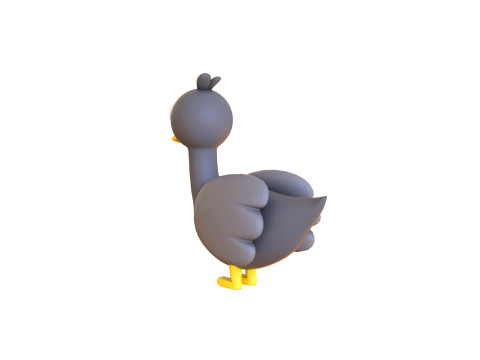 Cartoon Goose Cute 3D Model