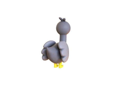 Cartoon Goose Cute 3D Model