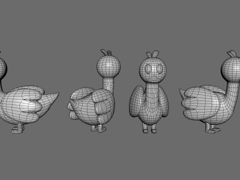Cartoon Goose Cute 3D Model