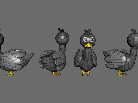 Cartoon Goose Cute 3D Model