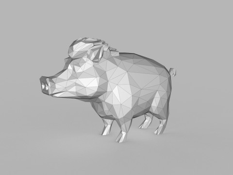 Wild Boar Low Poly 3D Model