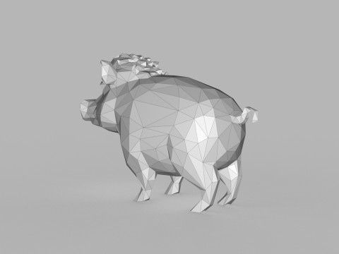 Wild Boar Low Poly 3D-Modell