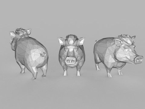 Wild Boar Low Poly 3D-Modell