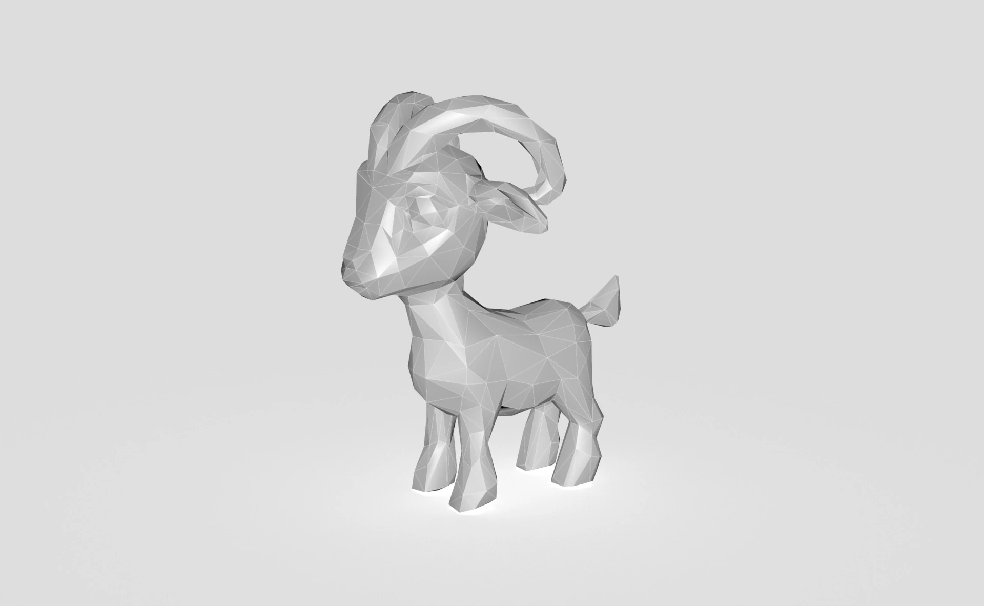Goat Low-poly 3D Model .c4d .max .obj .3ds .fbx .stl .blend 
