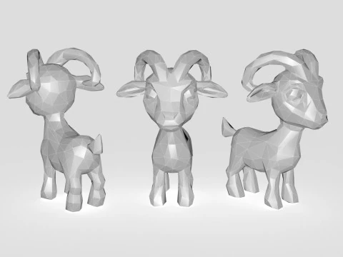 Goat Low-poly 3D Model