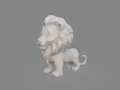 Poli Rendah Singa Model 3D