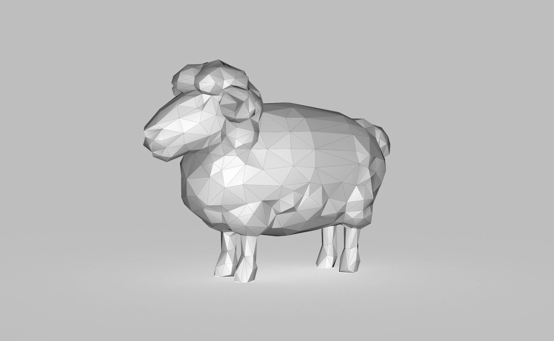 Sheep Low poly 3D Model .c4d .max .obj .3ds .fbx .stl .blend 